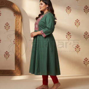 Rayon Anarkali Kurti with Kalamkari Fusion - Image 5