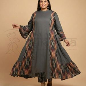 Rayon Kurta - Paired with Ikkat - Image 1